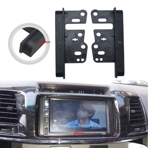 New High Quality Stereo Mounting Bracket 2pcs ABS Black Car Din Double - Picture 1 of 12