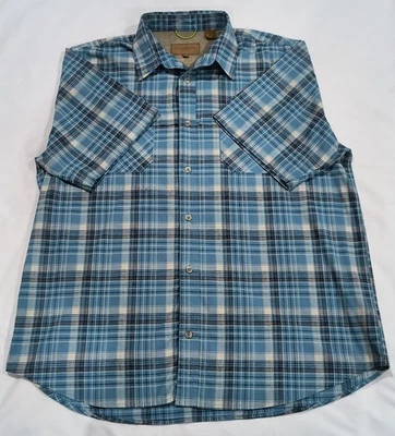 Clearwater Outfitters Shirt Men's Large Blue Plaid Short Sleeve - Image 1 of 4