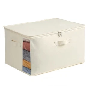 Large Canvas Comforter Storage Bags Closet Organizer for Clothes Sweater - Picture 1 of 9