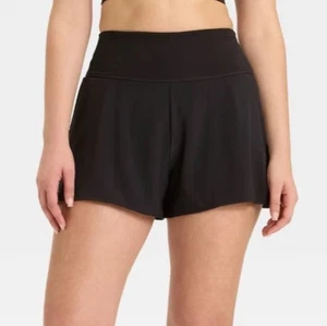 Damen 3" Strickbund hoch geschnitten 2-in-1 Shorts-All In Motion schwarz Medium - Bild 1 von 8