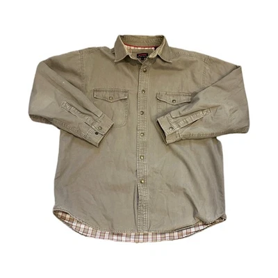Hombres WOLVERINE Forrado Botón Frontal Camisa de Trabajo Algodón Pesado Extra Grande Marrón BONITA Foto 1 de 4