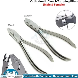 Orthodontic Dental Clench Torquing Pliers Set Male & Female Set Stainless Steel - Picture 1 of 6