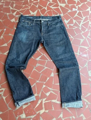 GAP Selvedge Skinny Straight Resin Rinse Dark Wash Mens Buttonfly Jeans -33x30 - Image 1 of 4