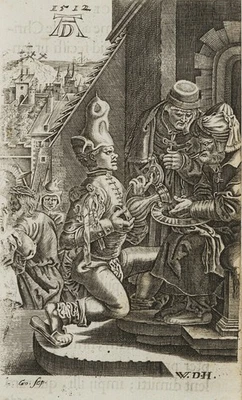 GOOSENS (17.Jhd) nach DÜRER (*1471), Passion Christi. Die Handwaschung, KSt. - Bild 1 von 4