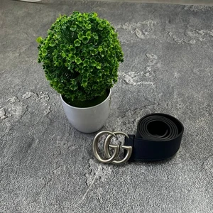 Cinturón Gucci GG Hebilla Cuero Azul Talla 90cm - Imagen 1 de 9