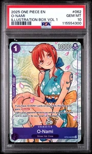2025 ONE PIECE PROMOS 062 O-NAMI ILLUSTRATION BOX VOL 1 PSA 10 GEM MINT - Picture 1 of 2