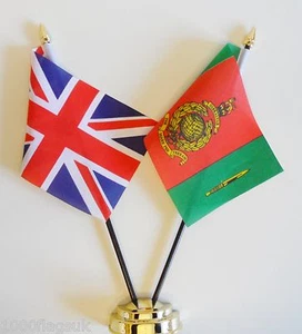United Kingdom & RM Commando Training Centre Double Friendship Table Flag Set - Picture 1 of 1