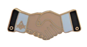 Freimaurer Handschlag Freimaurerei Freundschaft Pin Anstecker - Bild 1 von 3