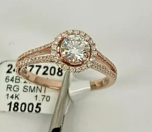 ROSE GOLD HALO .53ct Center Diamond GIA F VVS2 - Picture 1 of 4