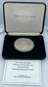 1974 FIJI Queen Elizabeth II King Cokabau Proof Silver $25 Coin Giftbox i116702 - Picture 1 of 3