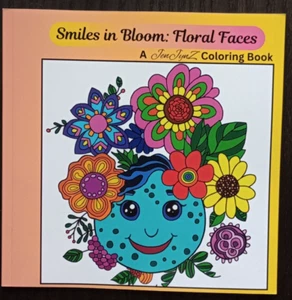 Hand-Drawn Coloring Book by JenJynZ Smiles in Bloom: Floral Faces Adults Teens - Imagen 1 de 2