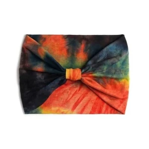 Boho Style Tie-Dyed Print Stretchy Knotted Headband (Red) - Picture 1 of 4