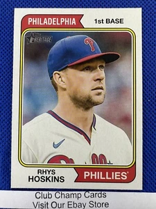 Béisbol 2023 #409 Rhys Hoskins Topps Heritage impresión corta SP Phillies - Imagen 1 de 2
