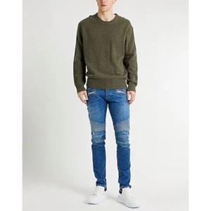 BALMAIN schmal geschnittene Baumwoll-Bikerjeans blau Größe 32 $ 1290 - Bild 1 von 8