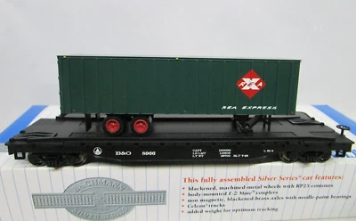 Bachmann HO B&O Baltimore Ohio REA Flat Car w/ Piggy Back Trailer Load NOS 16702 - Image 1 of 4