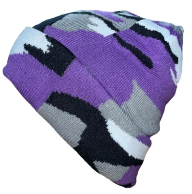 Camo Camouflage Stocking Cap Beanie Hat Hunting Hunter Military Purple Toque - Image 1 of 4