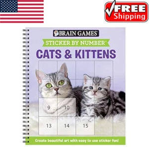Brain Games - Sticker by Number: Cats & Kittens (Easy - Square Stickers). - Imagen 1 de 5