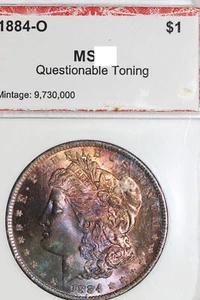 1884-O Morgan 90% Silver Dollar MS Questionable Toning (218730001) - Picture 1 of 4