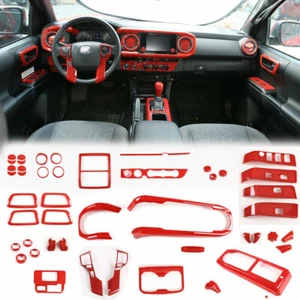 Red ABS Interior Cover Trim Car Accessories Parts Fit For Toyota Tacoma 2016-22 - Picture 1 of 93