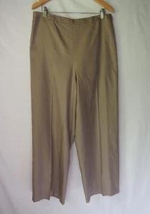 Linda Allard Ellen Tracy Seidentwill weites Bein Plissee Hose Pants Limestone 14 - Bild 1 von 6