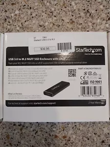 USB 3.0 to M.2 SATA External SSD Enclosure StarTech SM2NGFFMBU33 Brand New - Picture 1 of 4