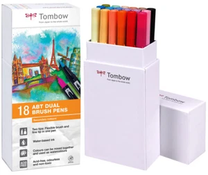 TOMBOW Doppelfasermaler "Dual Brush Pen ABT" Sekundärfarben 18 Stifte - Bild 1 von 1