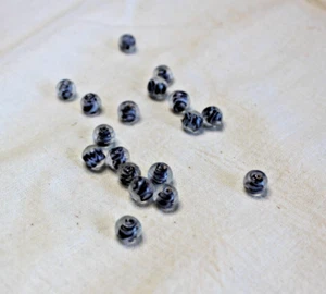 18 Schwarze Wirbel Glas Tschechische Perlen - Bild 1 von 3