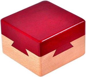 Impossible Dovetail Box Mini 3D Brain Teaser Wooden Magic Drawers Jewelery Box - Picture 1 of 3