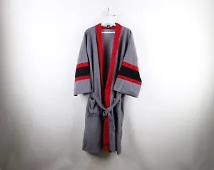 Vtg 70s Streetwear Mens One Size Striped Velour Belted Bath Robe Loungewear USA - Picture 1 of 15
