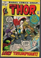 THOR MIGHTY #194 MARVEL 1971 LOKI "THIS FATAL FURY!" + KIRBY TALES OF ASGARD VF-