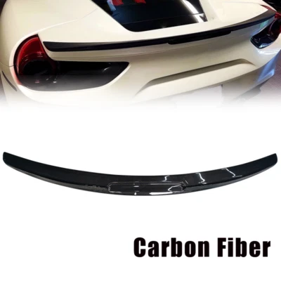 Carbon Fiber Rear Trunk Spoiler Wing Black For Ferrari 488 GTB SPIDER 2015-2018 - Image 1 of 4