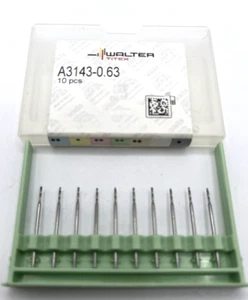 Walter Titex A3143-0.63 0.63mm 5xD Micro Drill Bits X 10 - Picture 1 of 3