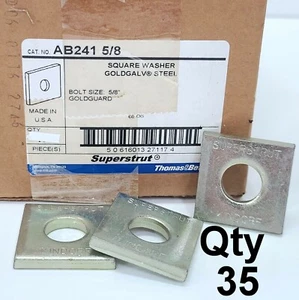 35 Arandelas cuadradas Thomas & Betts AB241 Superstrut 5/8" acero GoldGuard GoldGalv - Imagen 1 de 1