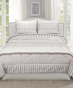SET PIUMONE HALLMART COLLECTIBLES HARTIGAN 3PZ FULL/QN GRIGIO NUOVO IN CONFEZIONE - Foto 1 di 4