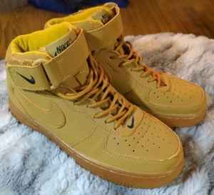 Nike Air Force 1 Mid 07 PRM QS Flax Wheat Shoes 715889-200 Men's Size 5.5 - Picture 1 of 8