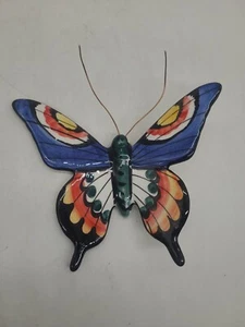 ThriftCHI ~ Figural Pottery Wall Hanging - Multi-Color Butterfly Signed - Picture 1 of 5
