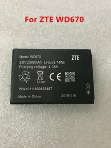 NEW 2300mAh For ZTE WD670 Dependence Wi-Pod 4G LTE Pocket WiFi Router Battery - Zdjęcie 1 z 3