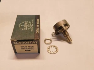 Mil-Spec Clarostat RV4NAYSD154A / 53C3-150K-S 150K 10% Potentiometer 1/4"Shaft - Picture 1 of 2