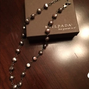 COLLAR SILPADA N1883 PLATA ESTERLINA 925 PÚRPURA OSCURO GRIS PERLA HEBRA  - Imagen 1 de 12