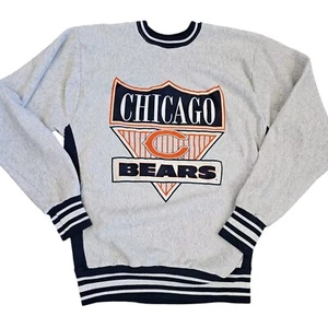 Vintage 90s Chicago Bears Crewneck Sweatshirt Gray Size Medium Reverse Weave - Picture 1 of 12