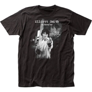 Elliott Smith Either Or T Mens T Shirt Rock and Roll Music Band Tee New Black - Picture 1 of 2