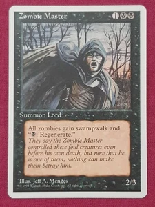 Magic The Gathering 4TH EDITION ZOMBIE MASTER black card MTG FOURTH - Picture 1 of 2