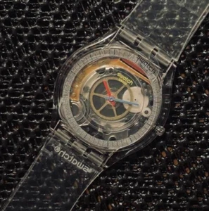 SWATCH Clearly Skin Hand Wound Men’s Watch With box Rare from Japan tested - Picture 1 of 9