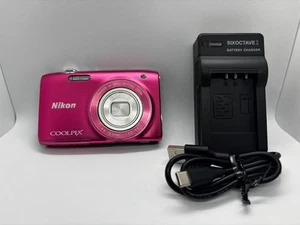 Nikon Coolpix S3100 Pink Compact Digital Camera USB Charger Battery Included - Picture 1 of 8
