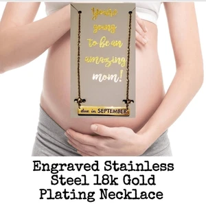 Collar Septiembre Acero Inoxidable Grabado 18k - Imagen 1 de 6