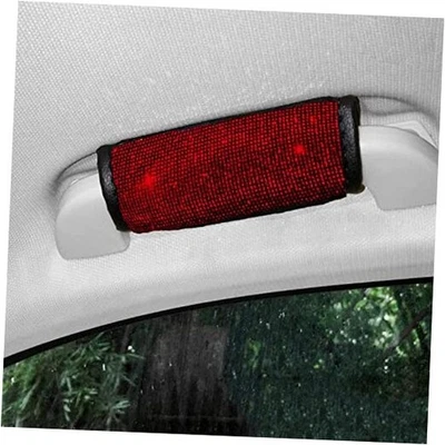 Cubiertas de manija de puerta de coche de diamantes de imitación de cristal de 4 piezas L-rojo Foto 1 de 3