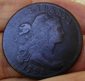 1798 DRAPED BUST LARGE CENT F DETAILS - Bild 1 von 2