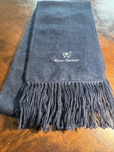 Alpaca Camargo Navy Blue Scarf with Fringe Made in Peru - Picture 1 of 4
