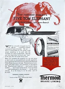 1934 Ad Thermoid Rubber Co Trenton NJ Fan Belts Radiator Hose Brake Lining - Picture 1 of 1