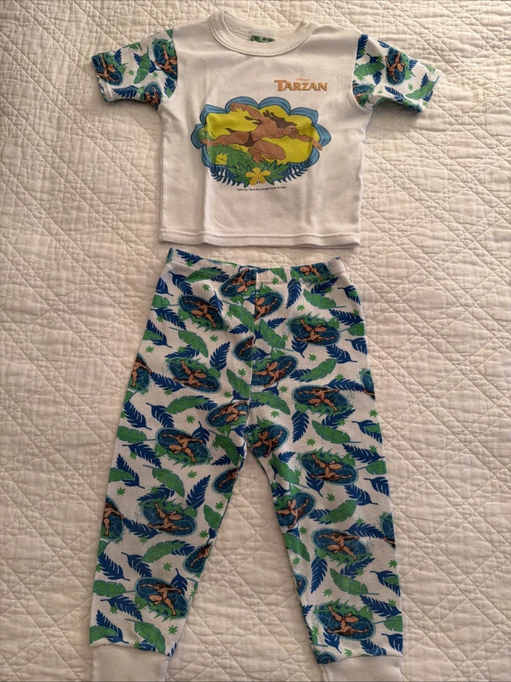 罕见泰山迪士尼 90 年代棉 PJ 套装 — 第 1/4 张图片